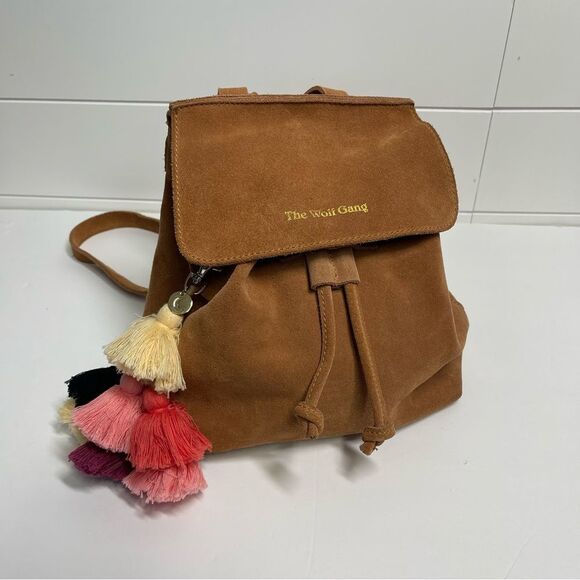 The Wolf Gang Brown Suede Backpack with Tassels main image 6